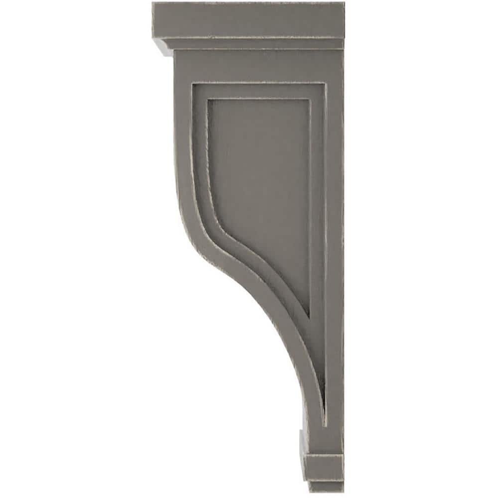 Reclaimed Grey Rubberwood Vintage Decor Corbel, 17-inch Height