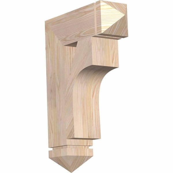 Ekena Millwork 5.5 in. x 28 in. x 20 in. Douglas Fir Westlake Arts and Crafts Smooth Bracket