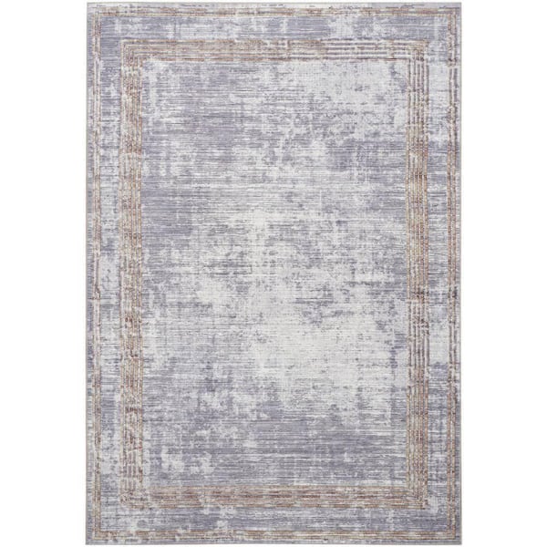 Nourison Daydream Silver 4 ft. x 6 ft. Contemporary Area Rug