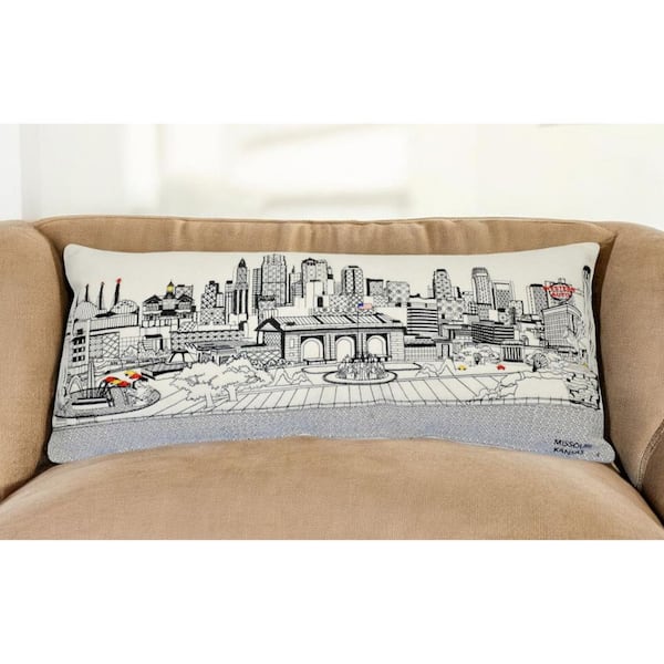 HomeRoots Cream Solid Polyester 14 in. x 35 in. Throw Pillow