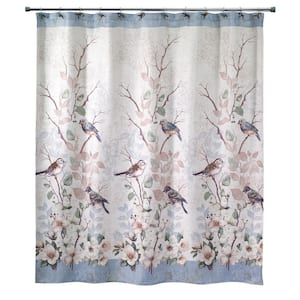 Love Nest 72 in. Polyester Shower Curtain in Multicolor