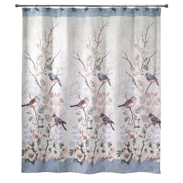 Avanti Linens Love Nest 72 in. Polyester Shower Curtain in Multicolor