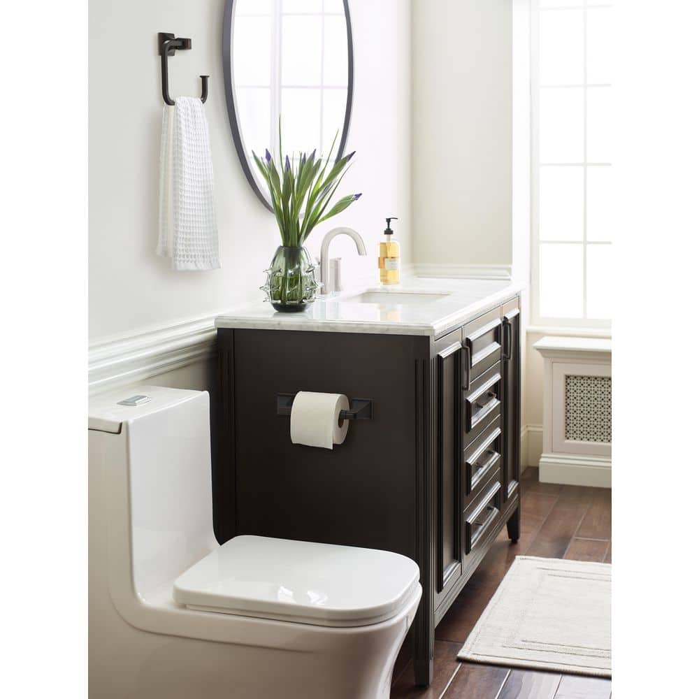 Oil-Rubbed Bronze Pivoting Double Post Toilet Paper Holder