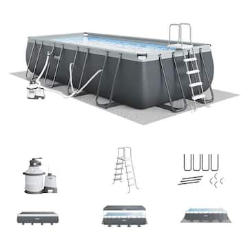 Intex Ultra XTR 24 ft. x 12 ft. Rectangular 52 in. Deep Hard Sided Above Ground Pool Set with Pump 26363EHD