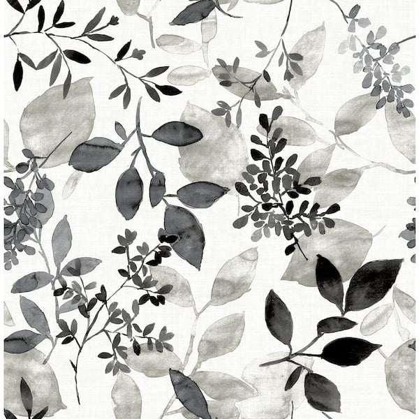 NuWallpaper Black Breezy Wallpaper Sample