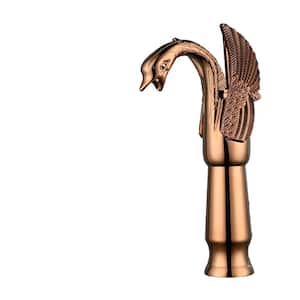 Swan Single Hole Single Handle Bathroom Vessel Sink Faucet With Pop Up Drain in Antique Copper