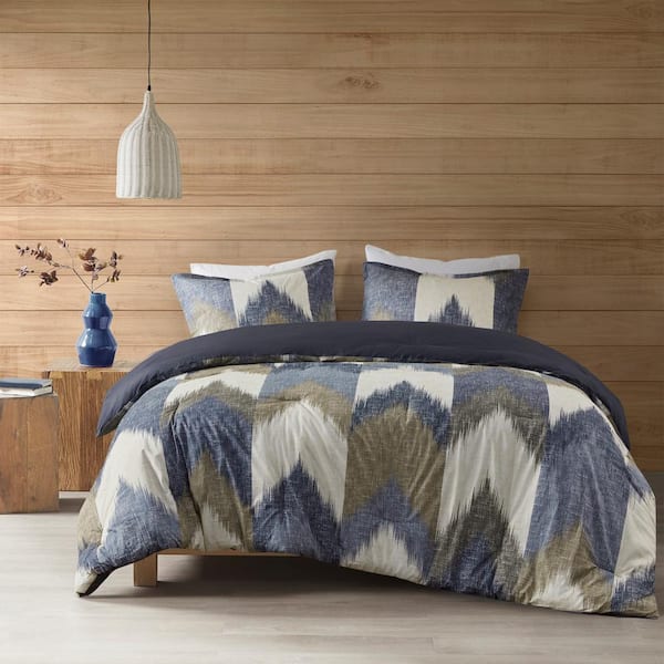 INK+IVY Alpine 3-Piece Navy Cotton Full/Queen Comforter Set