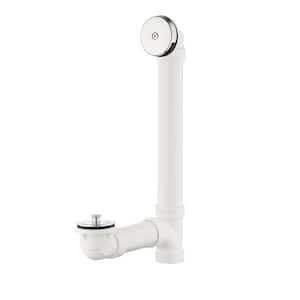 Twist and Close 1-1/2 in. Schedule 40 White PVC Pipe Bath Waste and Overflow Drain in Chrome