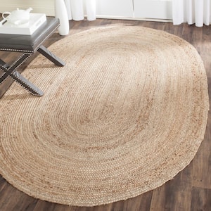 Cape Cod Natural Doormat 3 ft. x 5 ft. Oval Solid Area Rug