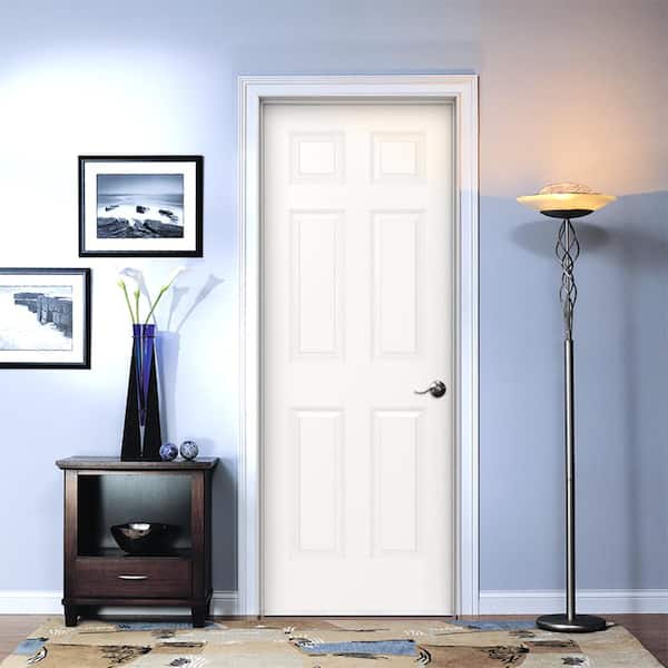 24 in. x 80 in. Colonist Primed Left-Hand Smooth Solid Core Molded Composite MDF Single Prehung Interior Door