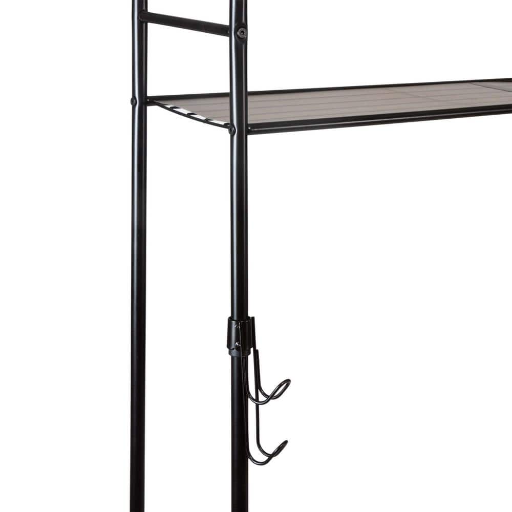 Black Metal Multi-Use Space Saver Rack with Shelves