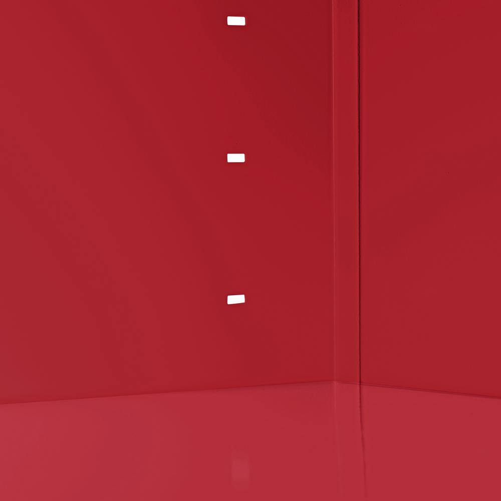 Red Powder Coat Steel 72" Adjustable 5-Shelf Bookcase