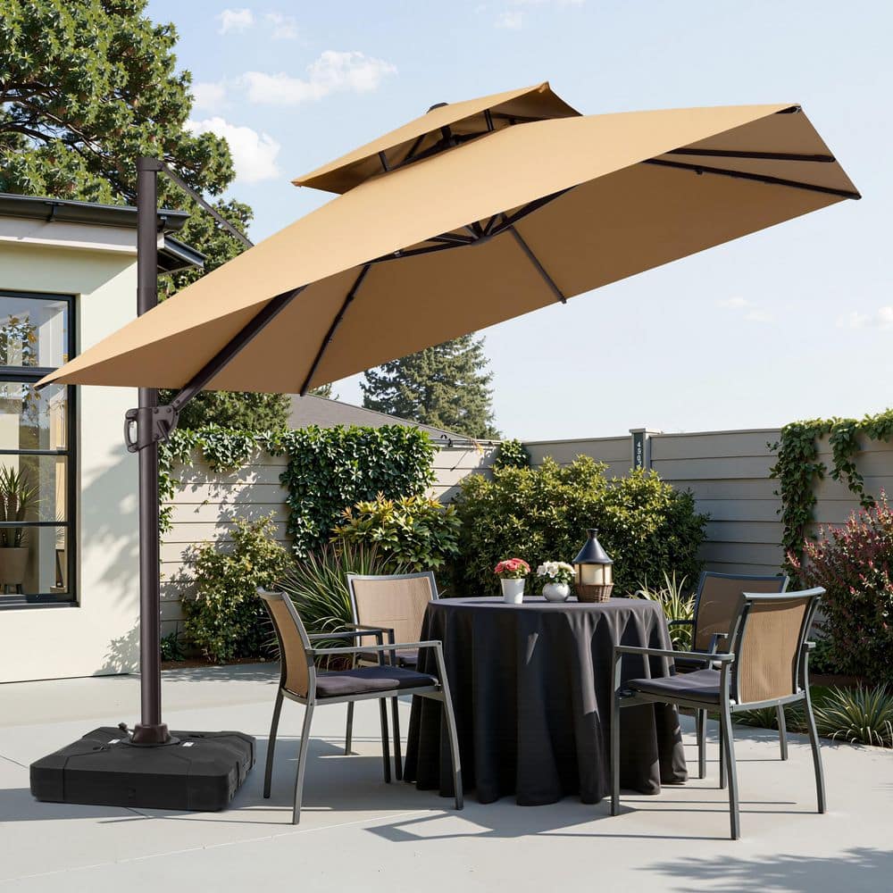 10x10 inch outdoor patio umbrella wikiwiki FT Cantilever Umbrella, Offset Patio with 360 Rotation and Unlimited Tilting System, Heavy Duty Umbrella with Cross Base, Beige : Patio, Lawn & Garden The outside umbrella has wheels for easy movement Crestlive Products 10 ft. x