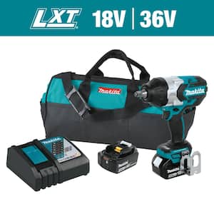 18V LXT Lithium-Ion Brushless Cordless High Torque 1/2 in. Square Drive Impact Wrench w/ (2) Batteries 5.0Ah, Bag