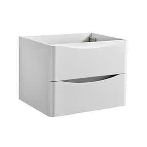 Tuscany 24 in. Modern Wall Hung Bath Vanity Cabinet Only in Glossy White