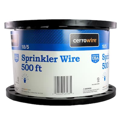 Cerrowire 500 ft. 18/5 Black Solid Copper Sprinkler Wire