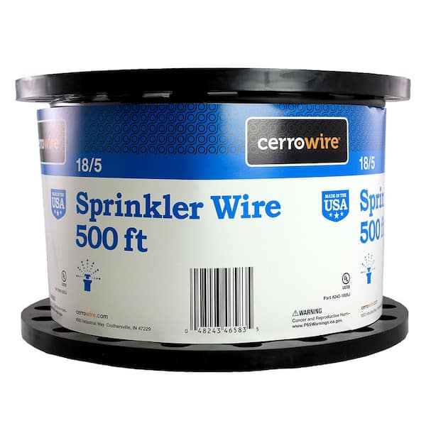 Cerrowire 500 ft. 18/5 Black Solid Copper Sprinkler Wire
