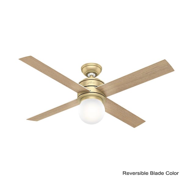 Hunter - Hepburn 52 in. Modern Brass Indoor Ceiling Fan with LED Light Kit and Wall Control