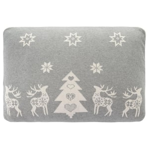 Twinkling Gray 16 in. x 24 in. Throw Pillow