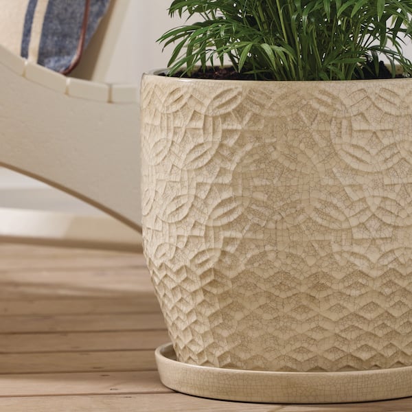 Trendspot 12 in. Finley Large Ceramic Planter (12 in. D x 12 Trendspot 12 in. Finley Large Ceramic Planter (12 in. D x 12