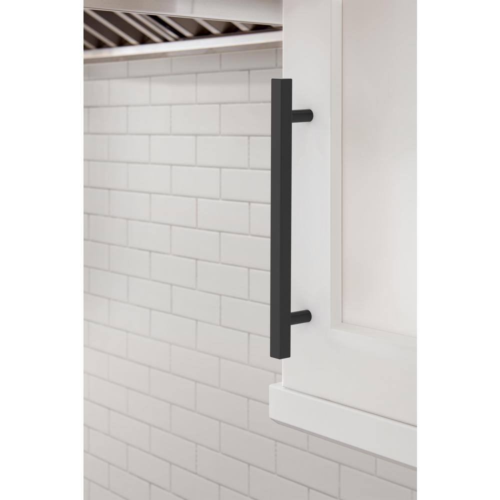 Matte Black 6-5/16" Modern Bar Pulls with Mounting Hardware