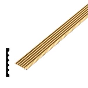 1/8 in. x 3/4 in. x 96 in. Metal Mira Gold Grooved Flat Bar Moulding