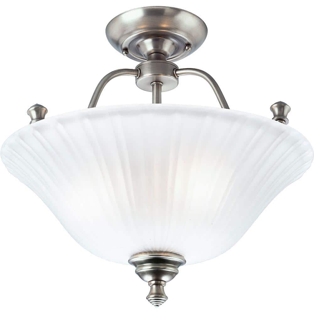 Progress Lighting Renovations 15.63 in. 3-Light Antique Nickel Semi ...