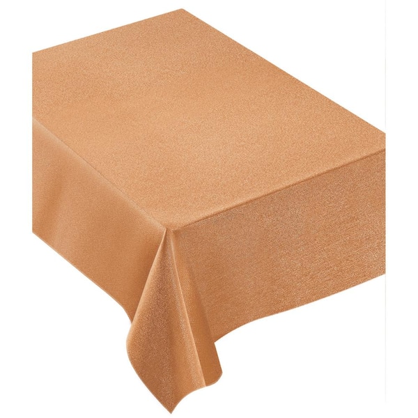 Amscan 60 in. x 84 in. Off-White Fabric Fall Wheat Luxury Metallic Table Covers