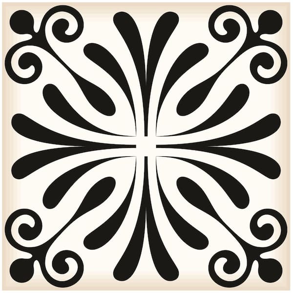 MI ALMA Black B8 6 in. x 6 in. Vinyl Peel and Stick Tile (24-Tiles, 6 sq. ft. /Pack)