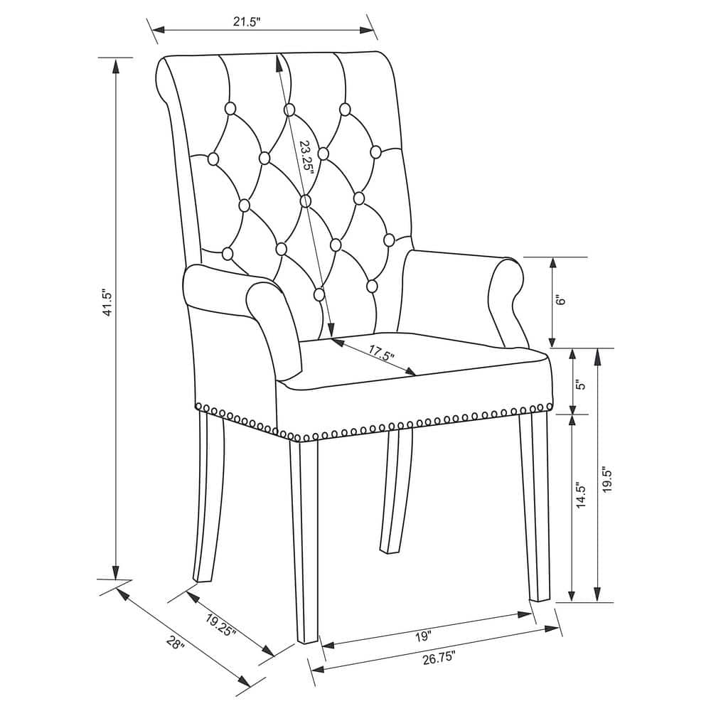 Elegant Beige Linen Upholstered High Arm Chair with Smokey Black Wood