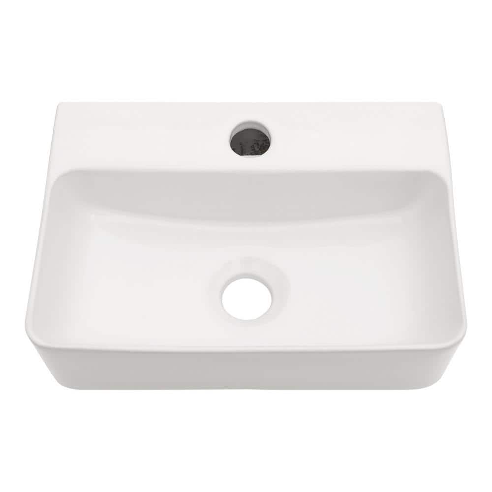 14.5 in.  L x 10 in.  W x 4.2  in.  H Compact Wall-Mounted Bathroom Ceramic
