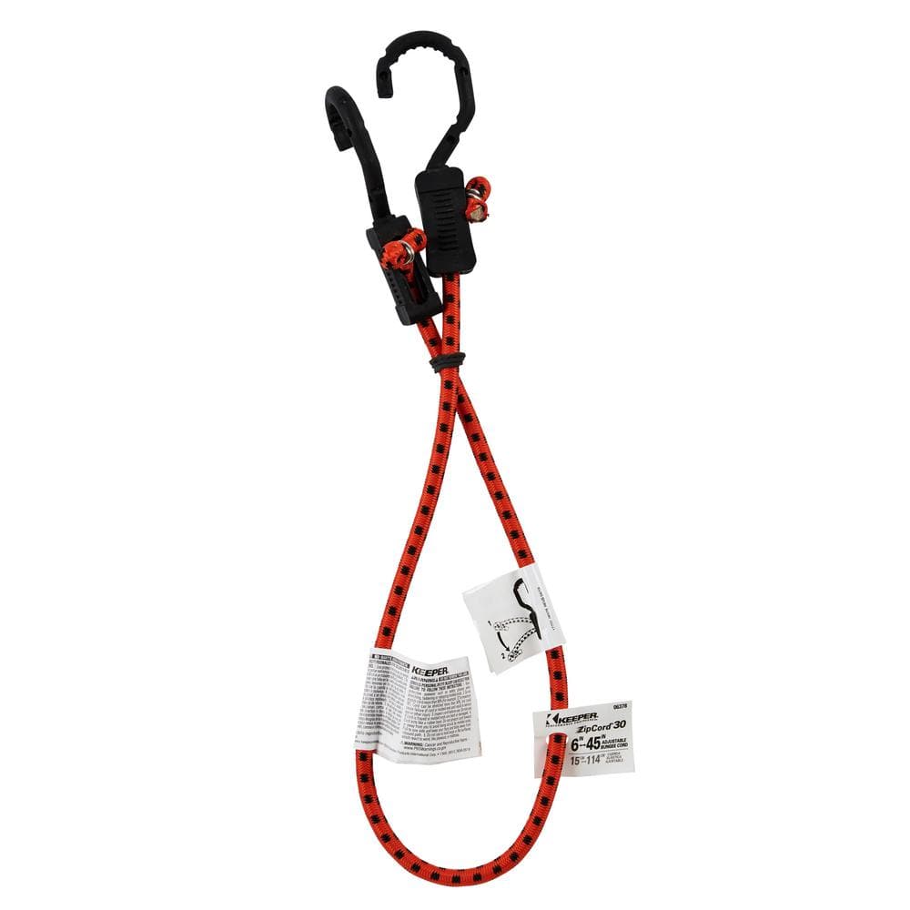 Keeper 06031 Bungee Cord, 30 in L, Rubber, Hook End