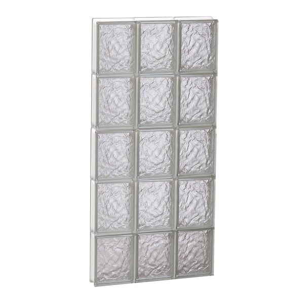 Clearly Secure 17.25 in. x 38.75 in. x 3.125 in. Frameless Ice Pattern Non-Vented Glass Block Window