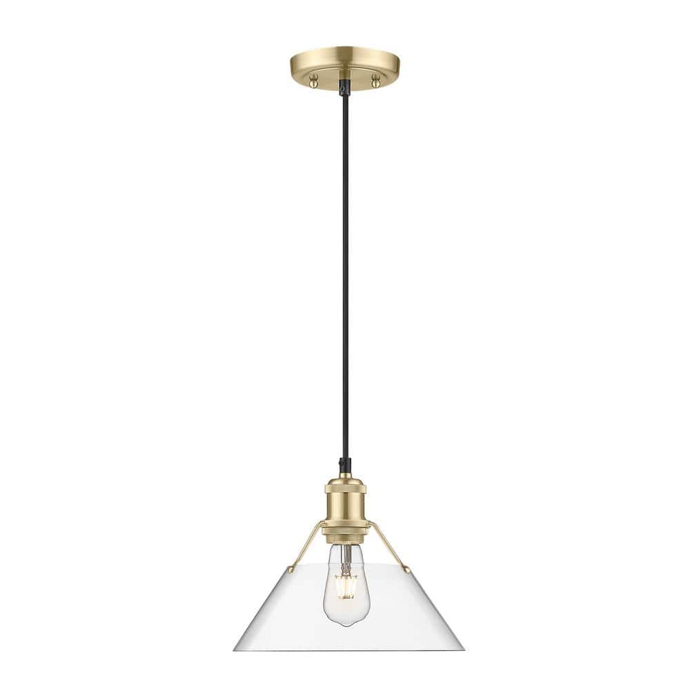 Orwell 100-Watt 1-Light Brushed Champagne Bronze and Clear Glass Pendant Light price history on PriceWatchPro