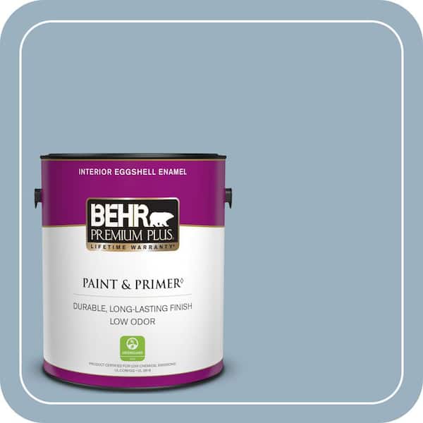 BEHR PREMIUM PLUS 1 gal. #ECC-32-1 Cloudless Day Eggshell Enamel Low Odor Interior Paint & Primer