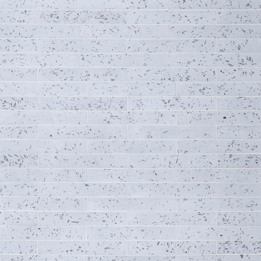 Fusion Brick 2.48" x 15.74" Denim Blue Terrazzo Subway Wall Tile