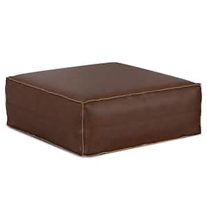 Brody Distressed Dark Brown Extra Large Coffee Table Pouf