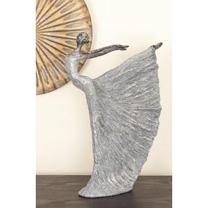 3 in. x 16 in. Gray Polystone Dancer Sculpture