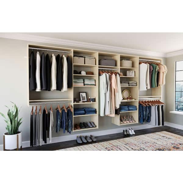120 in. W - 144 in. W Harvest Grain Wood Basic Closet System