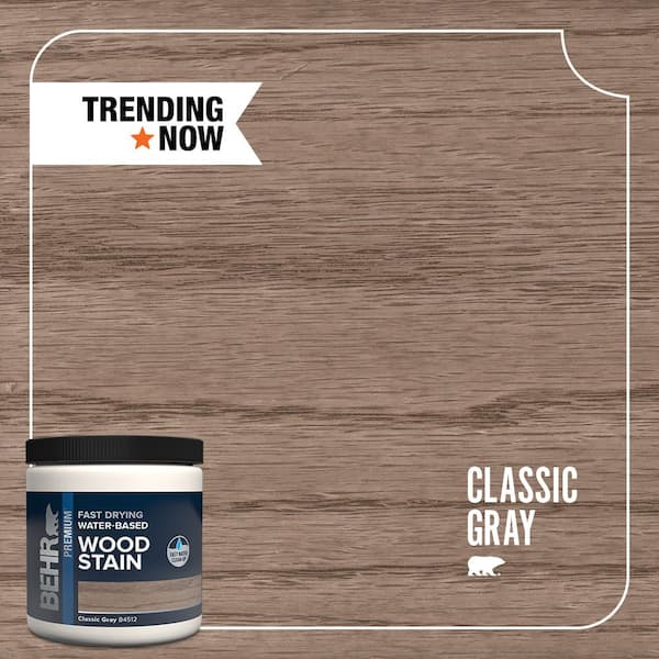 BEHR 8 oz. TIS-512 Classic Gray Transparent Water-Based Fast Drying Interior Wood Stain