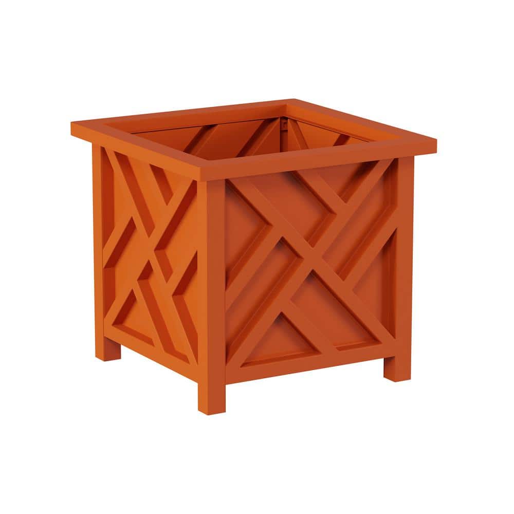 Image of Terracotta box planter with lattice top