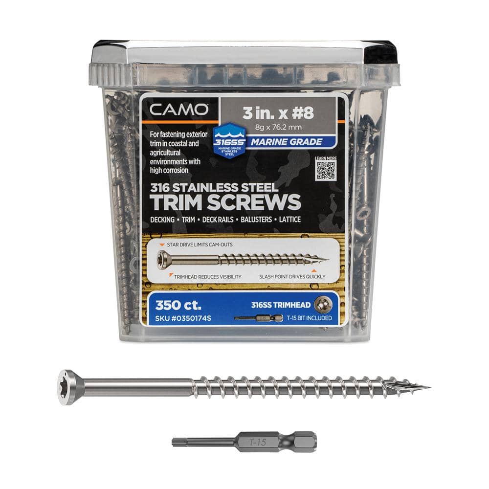 3 in. #8 316 Stainless Steel Premium Star Drive Trim Screws (350-Count) price history on PriceWatchPro