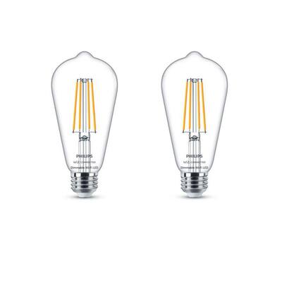 Soft White ST19 LED 40-Watt Equivalent Dimmable Smart Wi-Fi Wiz Connected Wireless Light Bulb (2-Pack)