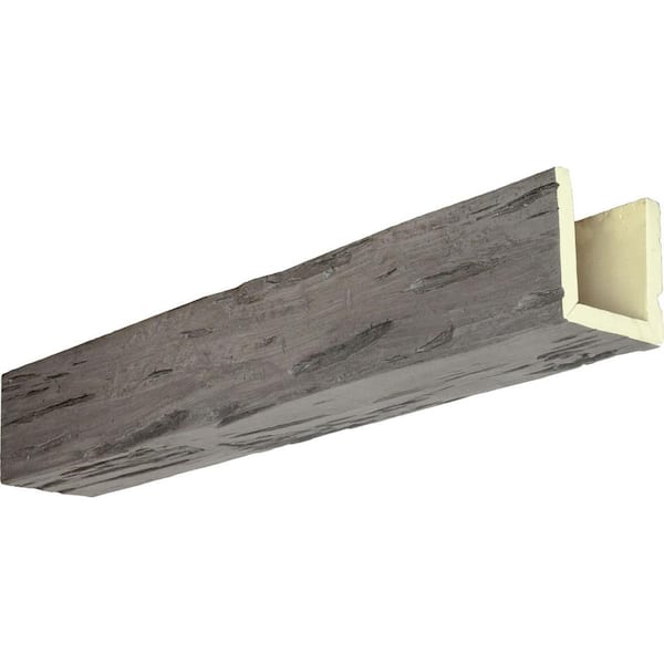 Ekena Millwork 8 in. x 10 in. x 8 ft. 3-Sided (U-Beam) Pecky Cypress Burnished Honey Dew Faux Wood Ceiling Beam