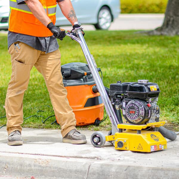 8 in. Gas Concrete Scarifier Planer Grinder with 5.5 HP Honda Engine and Tungsten Carbide Blade Kit OSHA Compliant