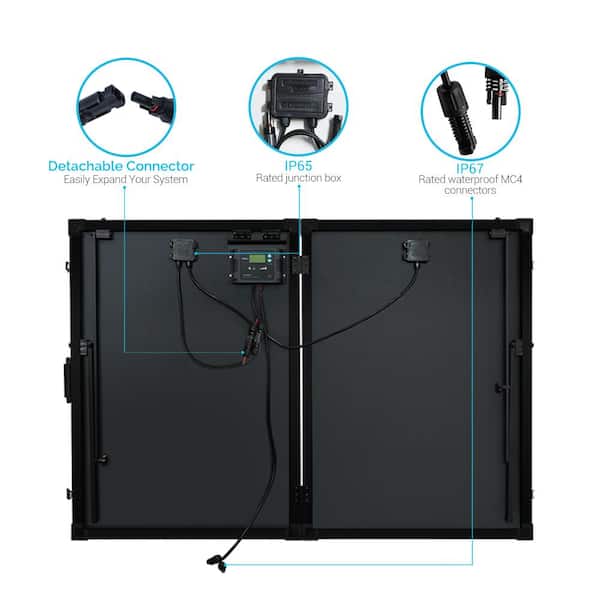 Renogy 200-Watt 12-Volt Foldable Suitcase Off-Grid Solar Kit Built 