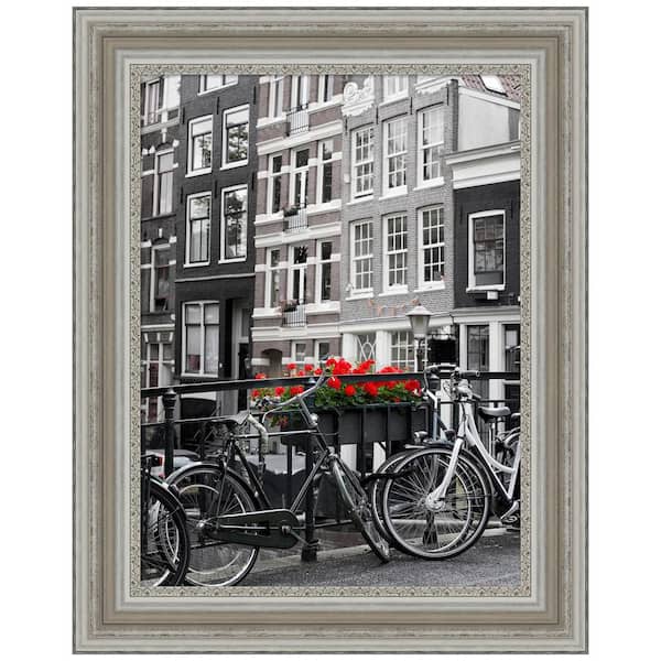 Amanti Art Opening Size 18 in. x 24 in. Parlor Silver Picture Frame