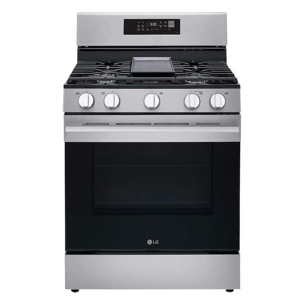 30 in., 6.3 cu. ft. Smart ProBake Convection 5-Burner Gas Single Oven Range w/ Air Fry and Easy Clean in Stainless Steel