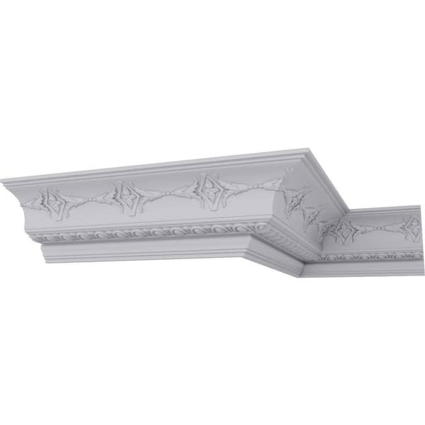 7 in. x 6-1/4 in. x 94-1/2 in. Polyurethane Egg and Dart Crown Moulding