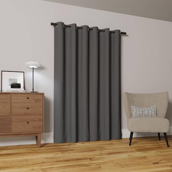 Sun Zero Dickenson Grey Polyester 37 in. W x 84 in. L Grommet 100